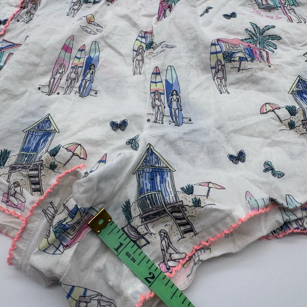 Victoria's Secret White Printed‎ Beach/Surf Scene Lounge Shorts, L - Picture 5 of 12